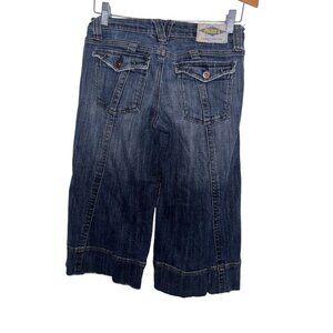 Project Z Handcrafted Denim Wide Leg Capris Sz 3 Medium Wash
